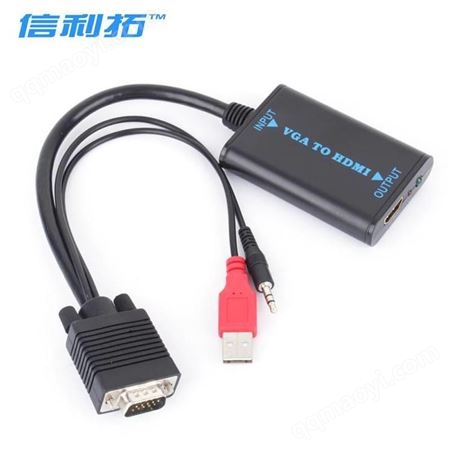 A-7897494VGA转HDMI母转换器VGA TO HDMI视频转换器带USB带音频hdmi切换器