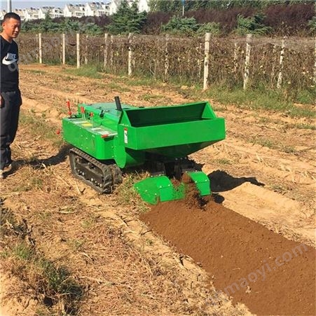 田园管理机 开沟施肥旋耕遥控一体机 履带式开沟施肥机